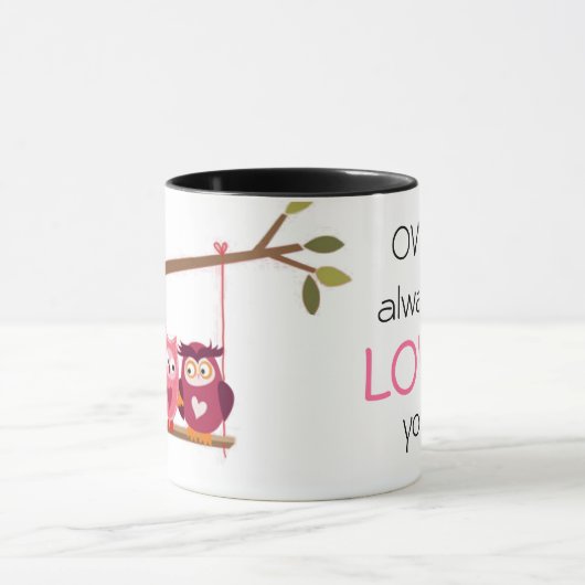 フクロウはいつもあなたを愛している マグカップ (中央)
