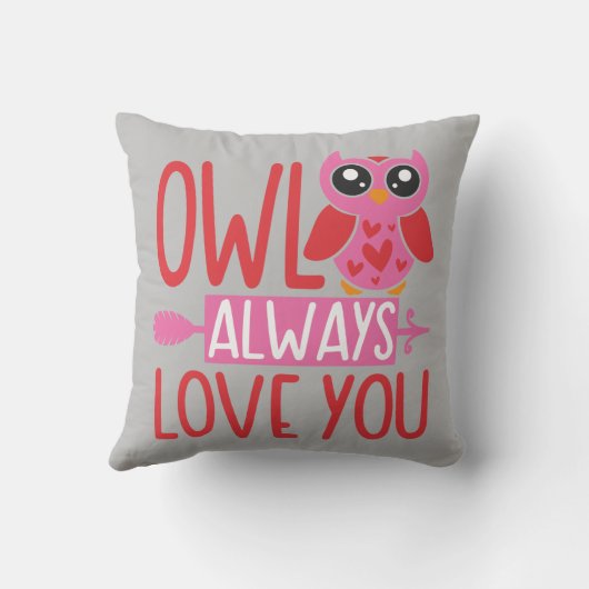 フクロウはいつもあなたを愛する クッション (裏面)