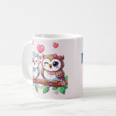 フクロウはいつもあなたを愛する コーヒーマグカップ (正面左)