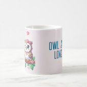 フクロウはいつもあなたを愛する コーヒーマグカップ (中央)
