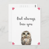 フクロウはいつもあなたを愛する ポストカード (正面/裏面)