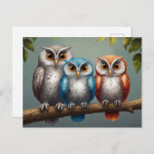 フクロウはいつもあなたを愛する ポストカード (正面/裏面)