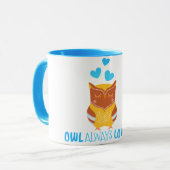 フクロウはいつもあなたを愛する マグカップ (正面左)
