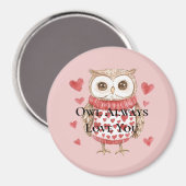 フクロウはいつもあなたを愛する マグネット (正面/裏面)