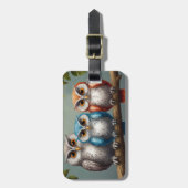 フクロウはいつもあなたを愛する ラゲッジタグ (正面縦)