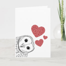 フクロウはいつもバレンタインを愛している サンキューカード