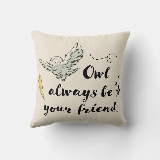 フクロウはいつも友 クッション (裏面)