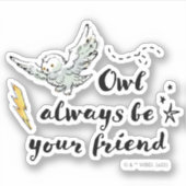 フクロウはいつも友 シール (正面)