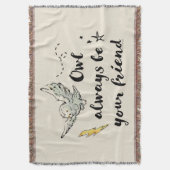 フクロウはいつも友 スローブランケット (正面縦)