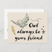 フクロウはいつも友 ノートカード (正面/裏面)