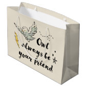 フクロウはいつも友 ラージペーパーバッグ (裏面アングル)