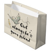 フクロウはいつも友 ラージペーパーバッグ (正面アングル)