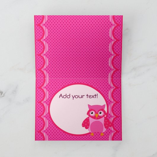 フクロウはいつも君を愛してる！バレンタインのグリーティングカード シーズンカード (内部)