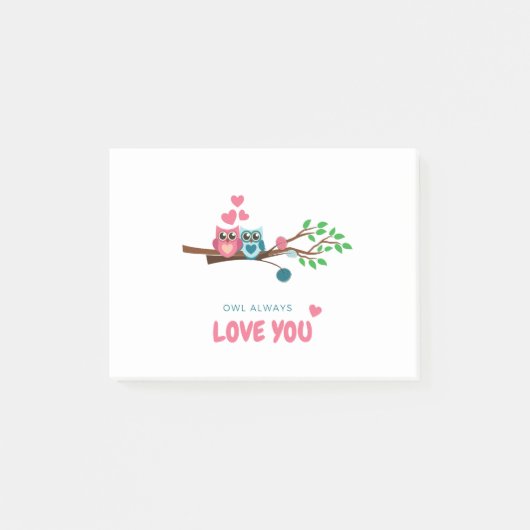 フクロウはいつも愛する ポストイット (正面)