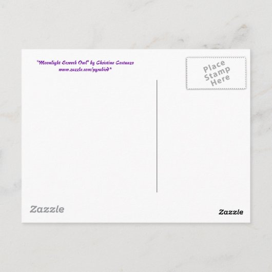 フクロウはがき ポストカード (裏面)