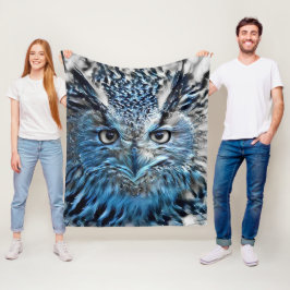 フクロウはこの中で暖かい フリースブランケット