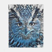 フクロウはこの中で暖かい フリースブランケット (正面)