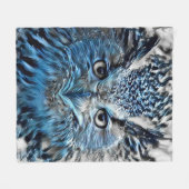 フクロウはこの中で暖かい フリースブランケット (正面(横))