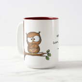 フクロウはむしろあるかわいいカードを作ります! ツートーンマグカップ (正面左)
