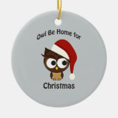 フクロウはクリスマスに帰れ! セラミックオーナメント (正面)