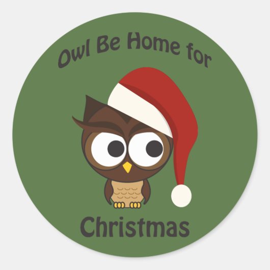 フクロウはクリスマスに帰れ! ラウンドシール (正面)