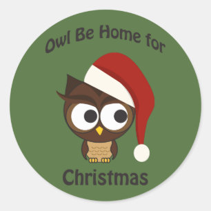 フクロウはクリスマスに帰れ！ ラウンドシール