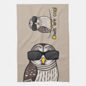 フクロウはクールです キッチンタオル (縦)