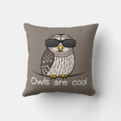 フクロウはクールです クッション (裏面)