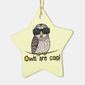 フクロウはクールです セラミックオーナメント (左)