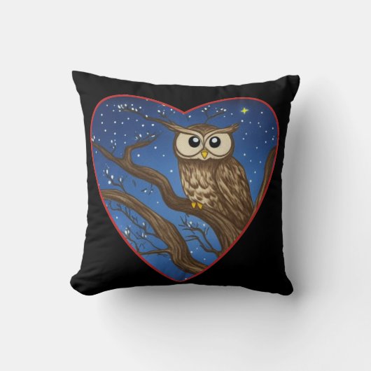 フクロウはティーンの贈り物を愛している クッション (正面)
