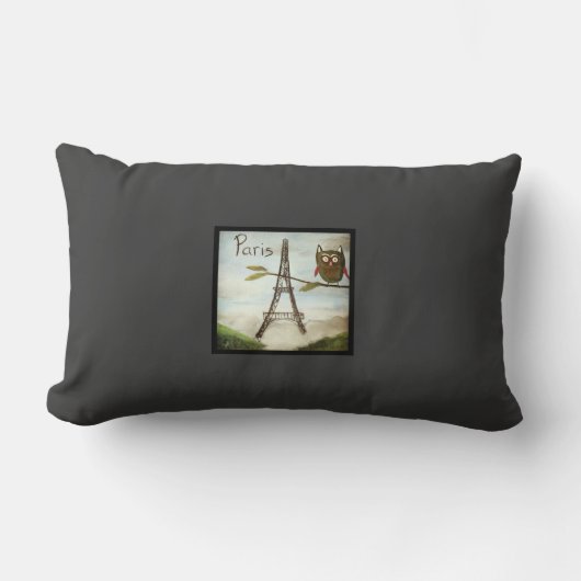 フクロウはパリ、部分Deux-をランバーサポート訪問します! ランバークッション (正面)