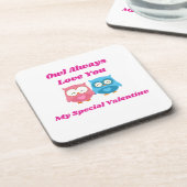 フクロウはフクロウのカップルをいつも愛する コースター (左側)