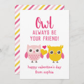 フクロウは常にあなたの友人であるバレンタインデーのカード シーズンカード (正面/裏面)