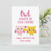 フクロウは常にあなたの友人であるバレンタインデーのカード シーズンカード (スタンド正面)