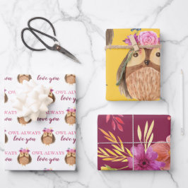 フクロウは常にあなたを包む紙シート ラッピングペーパーシート