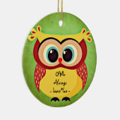 フクロウは常にあなたを愛するオーナメント セラミックオーナメント (右)