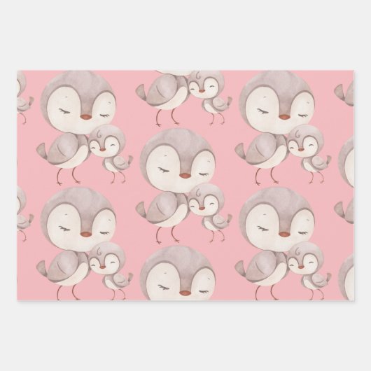 フクロウは常にあなたを愛するママ包装紙シート ラッピングペーパーシート (正面2)