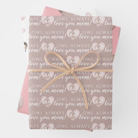 フクロウは常にあなたを愛するママ包装紙シート ラッピングペーパーシート (インサイチュ)