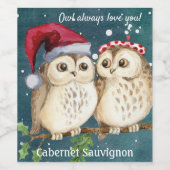 フクロウは常にあなたを愛するワインラベル ワインラベル (シングルラベル)