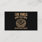 フクロウは彼らが思っているようなものではない 面白いフクロウの衣装 オー 名刺 (裏面)