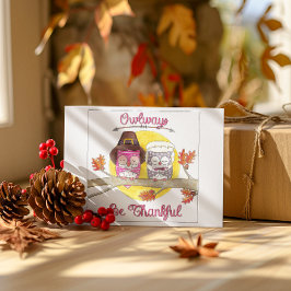 フクロウは感謝の巡礼者フクロウ感謝祭 シーズンカード