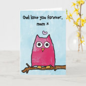 フクロウは永遠にあなたを愛し続ける カード (黄色い花)