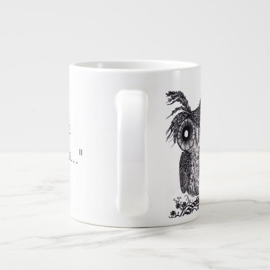 フクロウは永遠にあなたを愛する – 専門のマグカップ ジャンボコーヒーマグカップ (裏面)