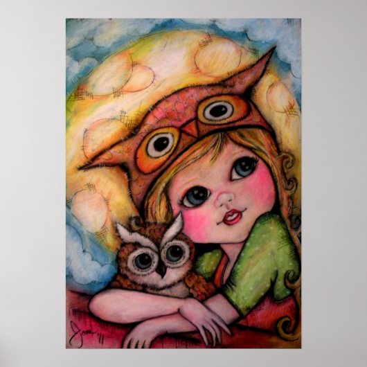 フクロウは目しか持っていない – Owl Art ポスター (正面)