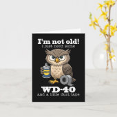 フクロウは私はWd-40 & A Littを必要とする カード (黄色い花)