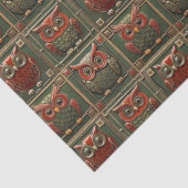 フクロウは緑と赤 薄葉紙 (詳細)