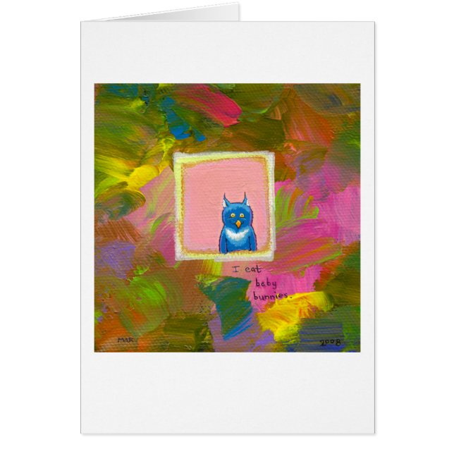 フクロウは肉食獣-おもしろいなフクロウの絵画の芸術です (正面)