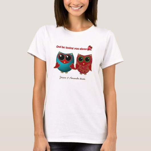 フクロウは貴婦人Tシャツを愛している Tシャツ (正面)