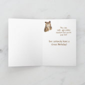 フクロウは賢い年齢の来知恵誕生日ユーモア カード (内部)