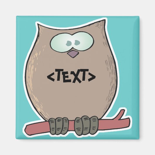 フクロウをカスタマイズ マグネット (正面)